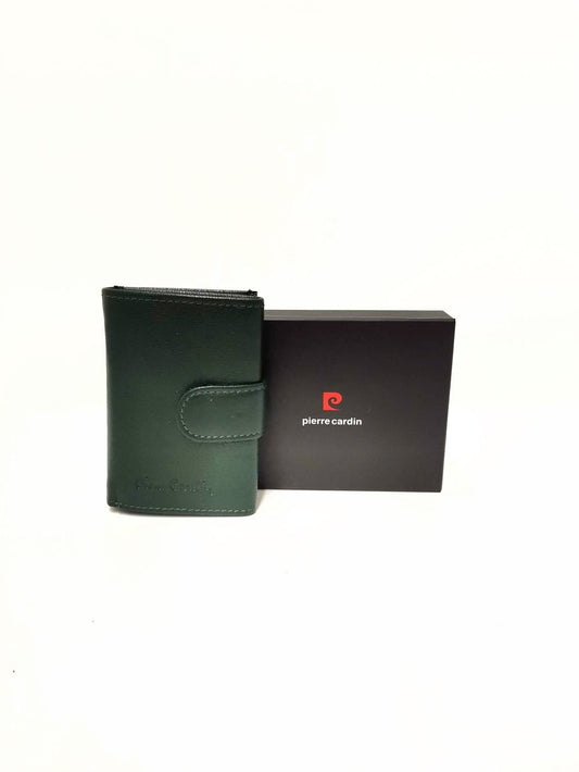 Vyriškas odinis kortelių ir kupiūrų dėklas Pierre Cardin, žalias